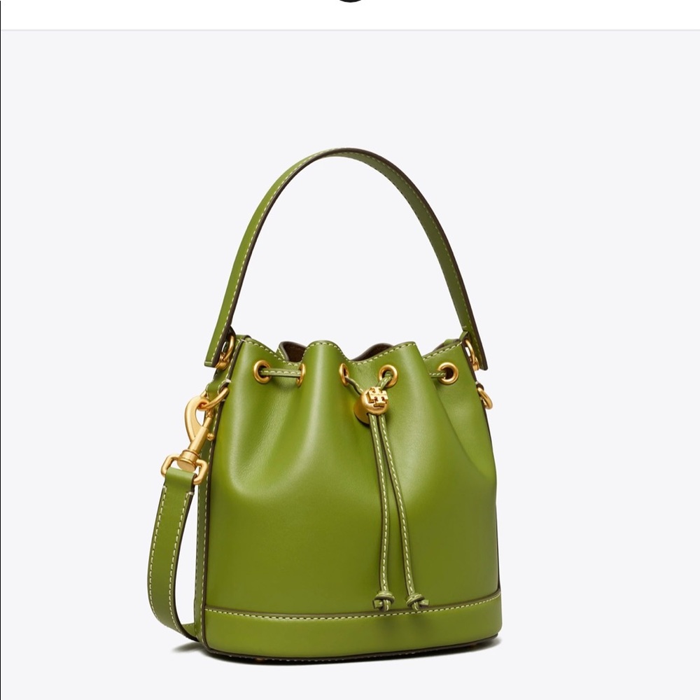 Green Tory Burch t-mono bucket bag